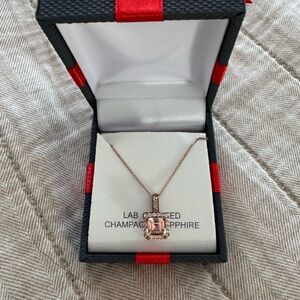 Rose Gold Necklace with Champagne Sapphire